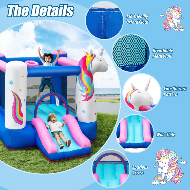 Inflatable Slide Bouncer with Basketball Hoop for Kids Without BlowerCostway Gallery View 12 of 12