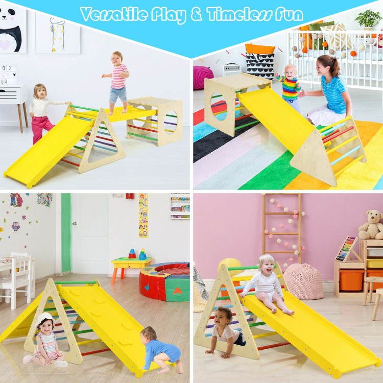 5-in-1 Toddling Kids Climbing Triangle and Cube Playing SetCostway Gallery View 9 of 12