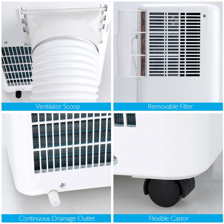 10000 BTU Portable Air Conditioner with Dehumidifier and Fan Modes-WhiteCostway Gallery View 10 of 20