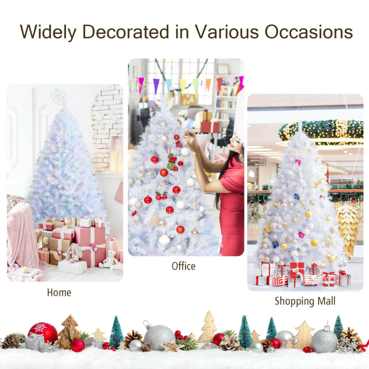 6 Feet Iridescent Tinsel Artificial Christmas Tree with 792 Branch TipsCostway Gallery View 11 of 12