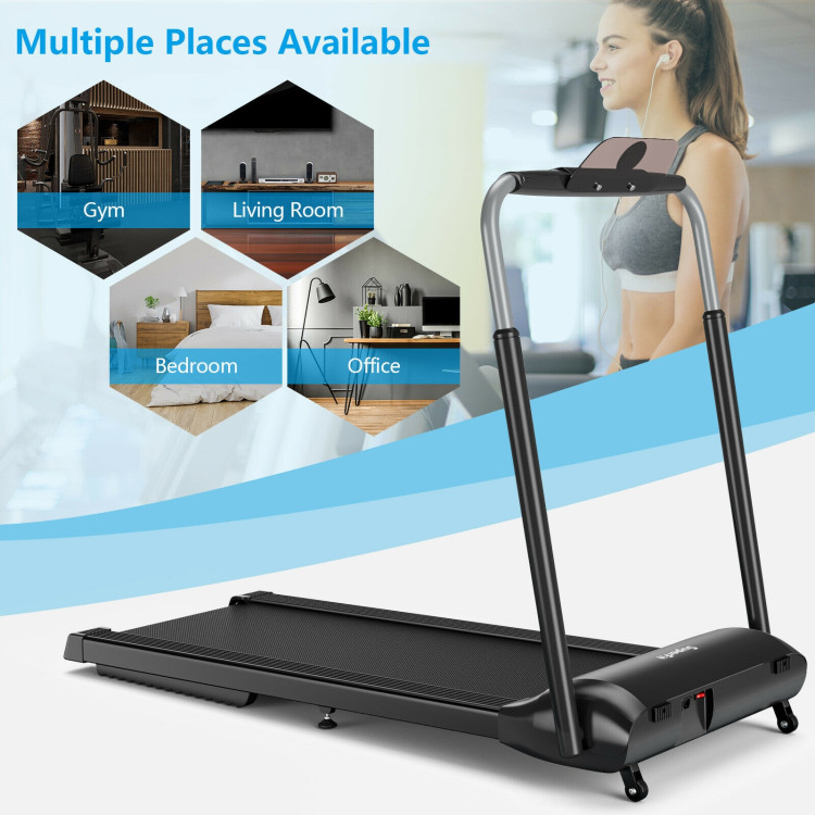 Compact Folding Treadmill with Touch Screen APP Control-BlackCostway Gallery View 5 of 12