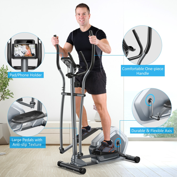 Elliptical Magnetic Cross Trainer with LCD Monitor and Pulse SensorCostway Gallery View 3 of 11