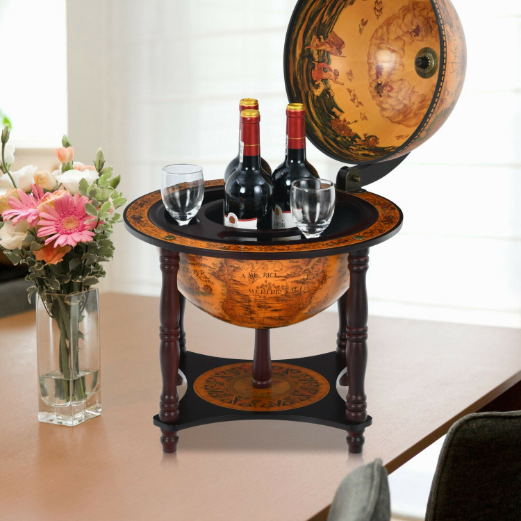  23 Inch Globe Wine Bar Stand for Dining Room and Living Room-CoffeeCostway Gallery View 6 of 12
