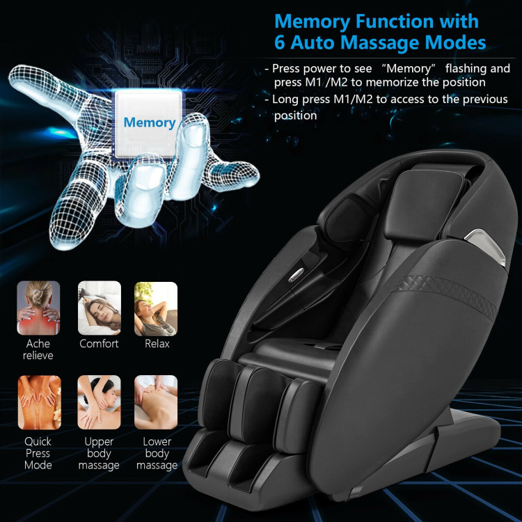 Electric Zero Gravity Massage Chair with SL Track-BlackCostway Gallery View 5 of 14