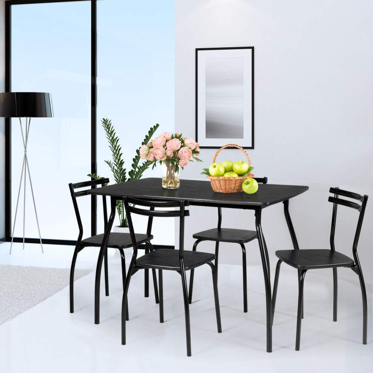 5 Pieces Dining Table Set with 4 ChairsCostway Gallery View 7 of 9