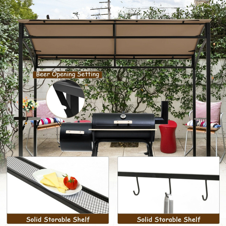 7 x 4.5 Feet Grill Gazebo Outdoor Patio Garden BBQ Canopy Shelter-BrownCostway Gallery View 7 of 10