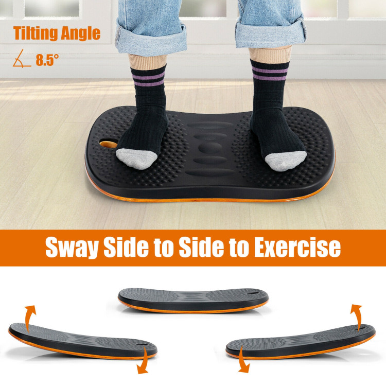 Portable Anti-Fatigue Balance Board with Raised Massage Points for Office-BlackCostway Gallery View 8 of 10