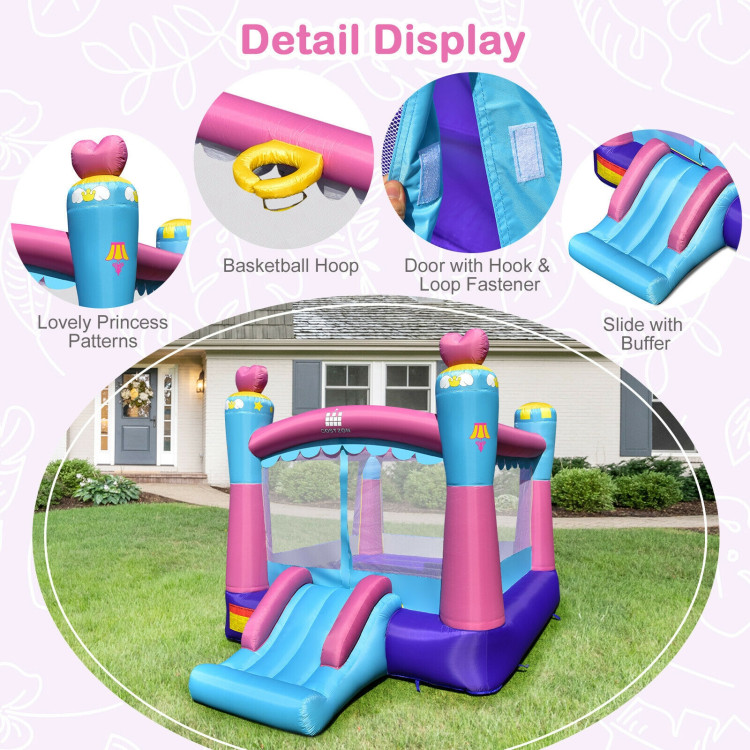 3-in-1 Princess Theme Inflatable Castle without BlowerCostway Gallery View 3 of 10