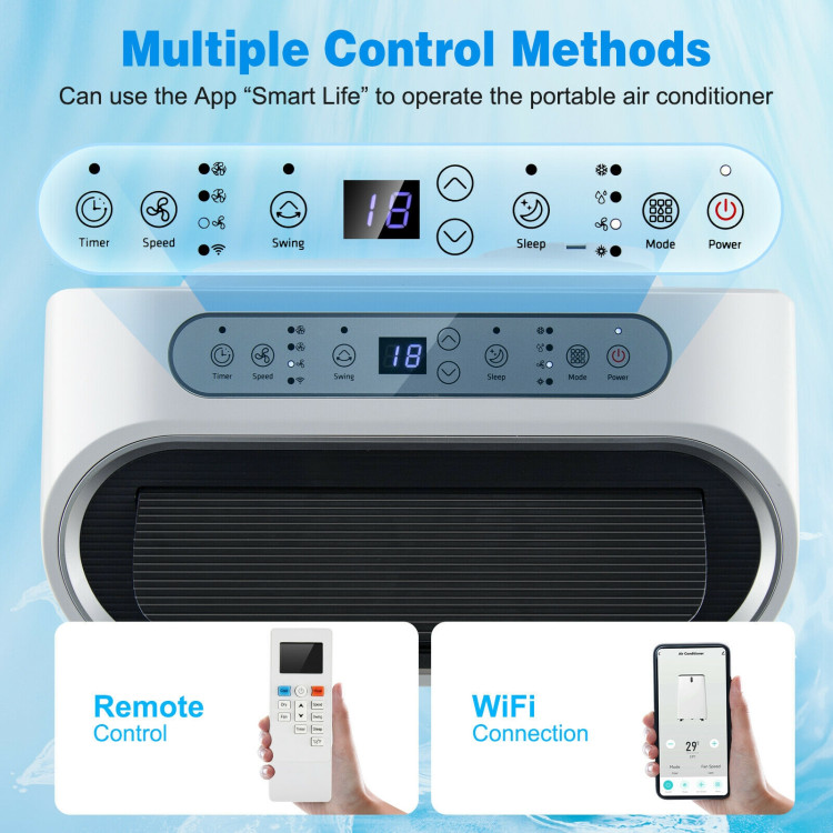 12000 BTU Portable 4-in-1 Air Conditioner with Smart Control-WhiteCostway Gallery View 10 of 12