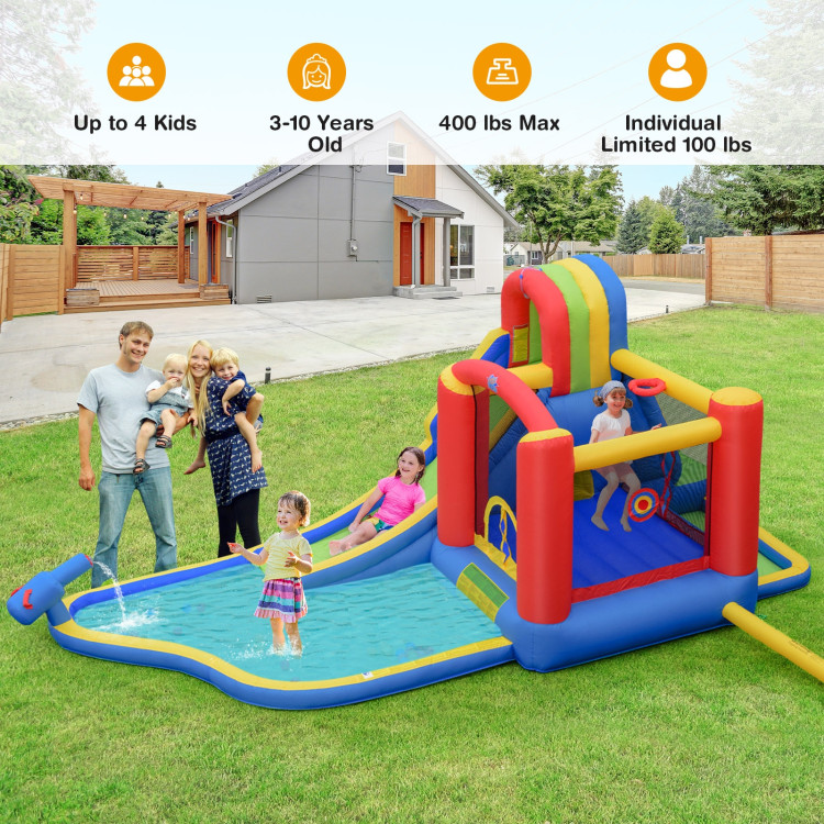 Inflatable Kid Bounce House Slide Climbing Splash Park Pool Jumping Castle Without BlowerCostway Gallery View 2 of 8