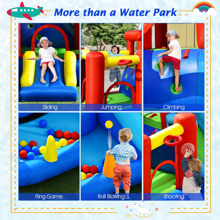9-in-1 Inflatable Kids Water Slide Bounce House without BlowerCostway Gallery View 10 of 11