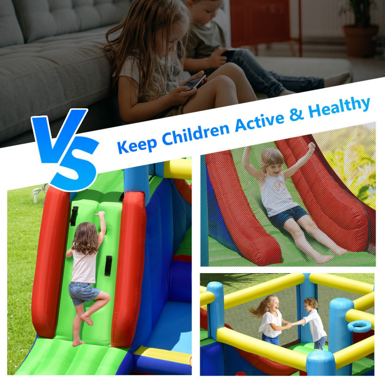 8-in-1 Kids Inflatable Bounce House with Slide without BlowerCostway Gallery View 8 of 10