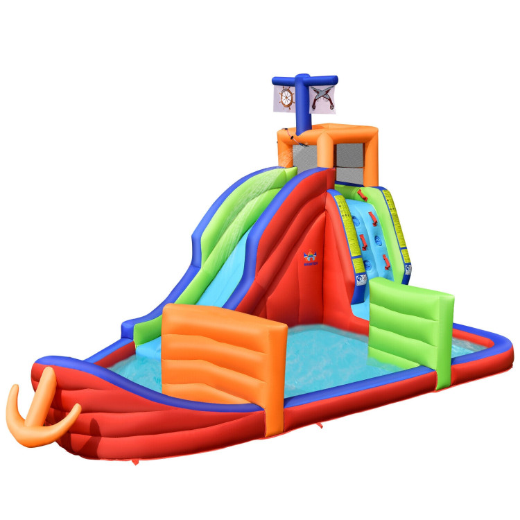 6-in-1 Pirate Ship Waterslide Kid Inflatable Castle with Water Guns and 735W BlowerCostway Gallery View 6 of 10