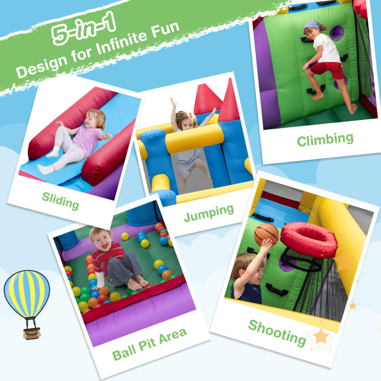 5-in-1 Inflatable Bounce Castle without BlowerCostway Gallery View 5 of 10