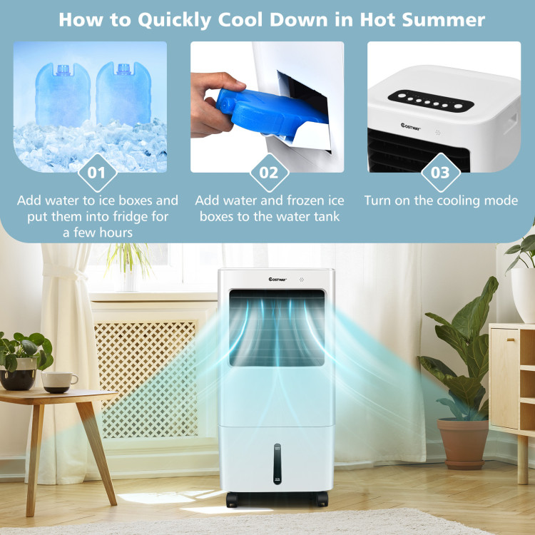 Evaporative Portable Air Cooler Fan w/ Remote Control-WhiteCostway Gallery View 5 of 10