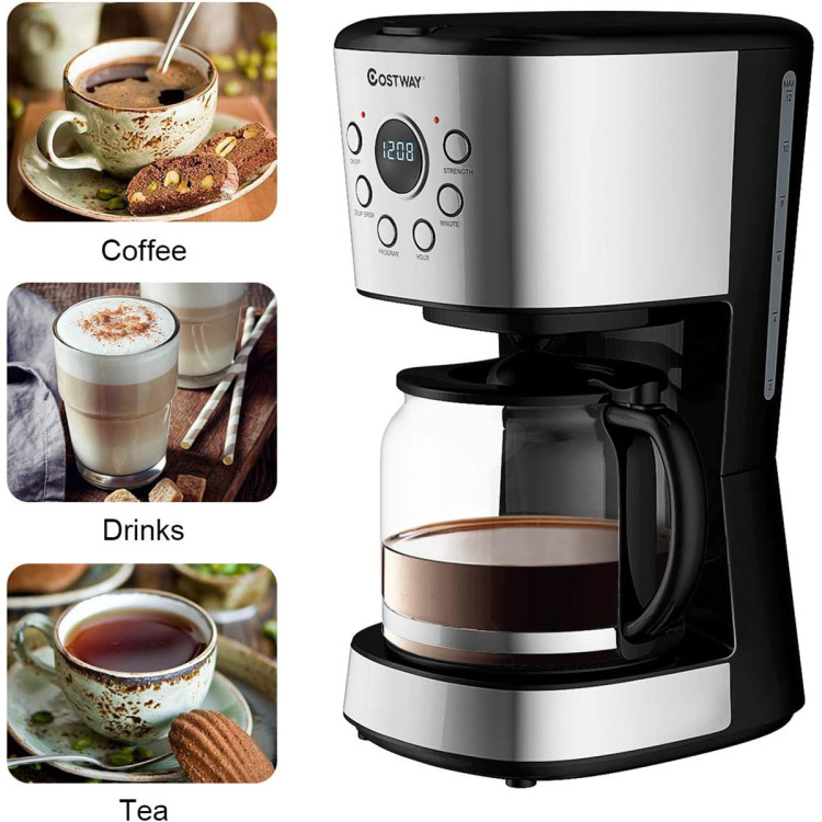 12-cup LCD Display Programmable Coffee Maker Brew MachineCostway Gallery View 6 of 9