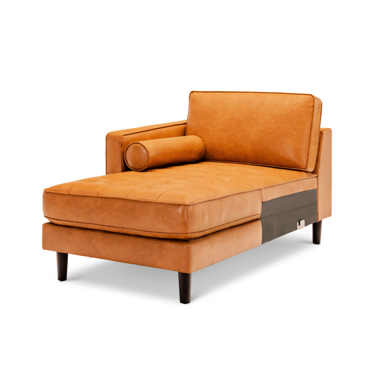 3-Seat L-Shaped Sectional Sofa Couch for Living Room-BrownCostway Gallery View 10 of 13