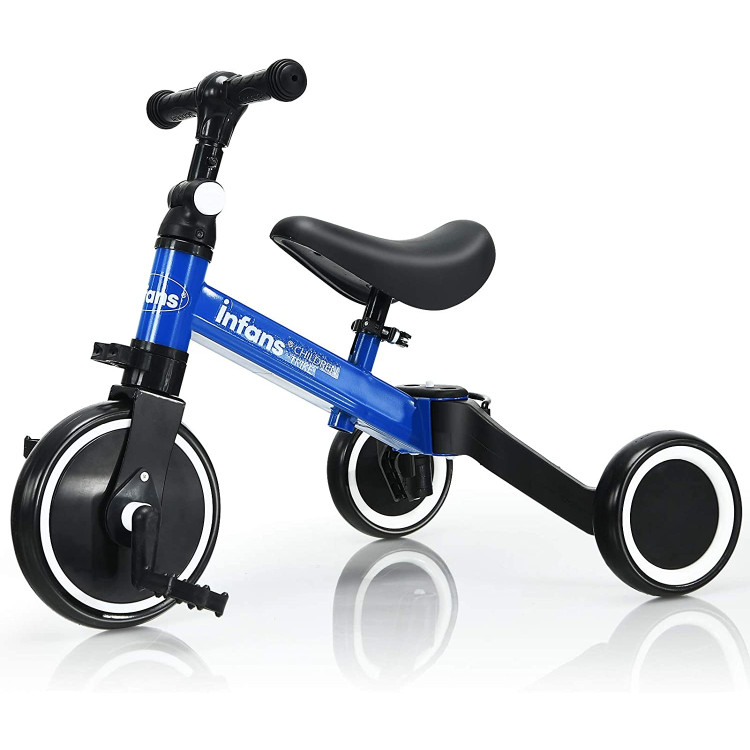 3 in 1 3 Wheel Kids Tricycles with Adjustable Seat and Handlebarfor Ages 1-3-BlueCostway Gallery View 1 of 9