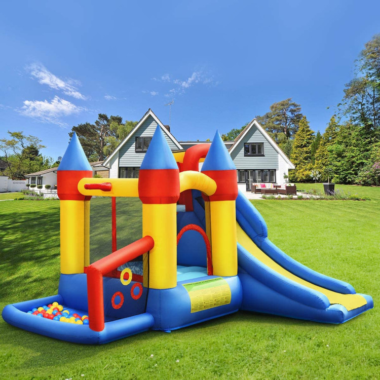 Inflatable Bounce House with Basketball Rim and 780W BlowerCostway Gallery View 2 of 11