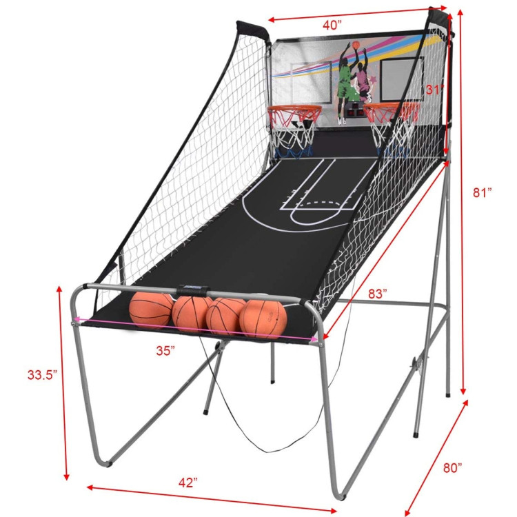 Indoor Double Electronic Basketball Game with 4 BallsCostway Gallery View 4 of 13