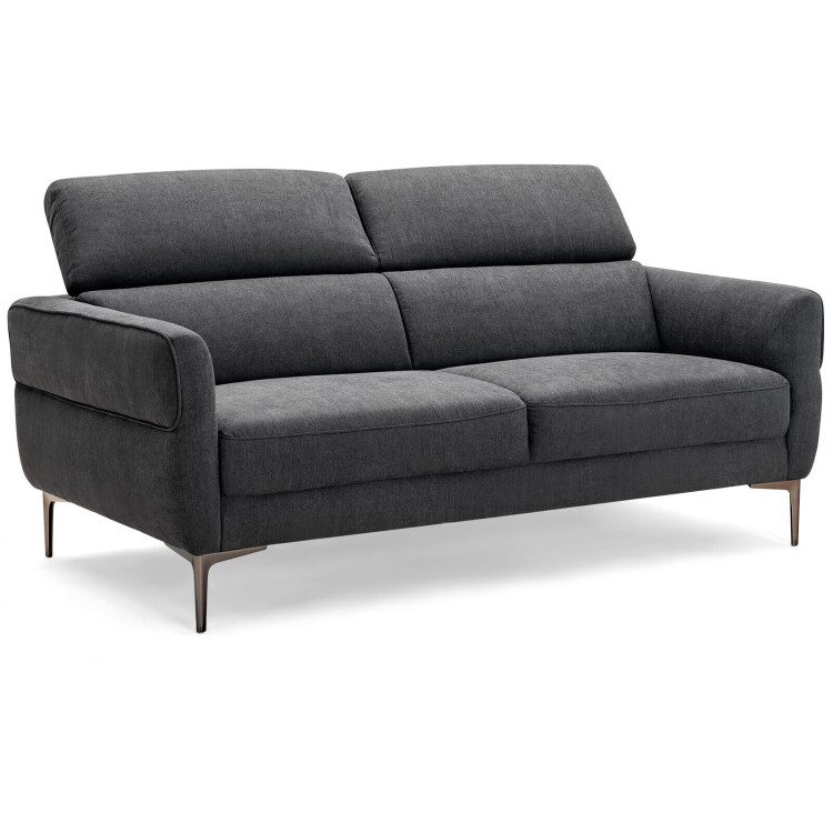 72.5 Inch Modern Fabric Loveseat Sofa Couch with Adjustable HeadrestCostway Gallery View 3 of 12