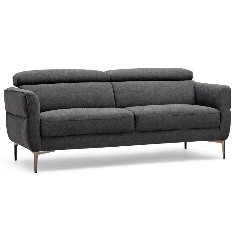 72.5 Inch Modern Fabric Loveseat Sofa Couch with Adjustable HeadrestCostway Gallery View 7 of 12