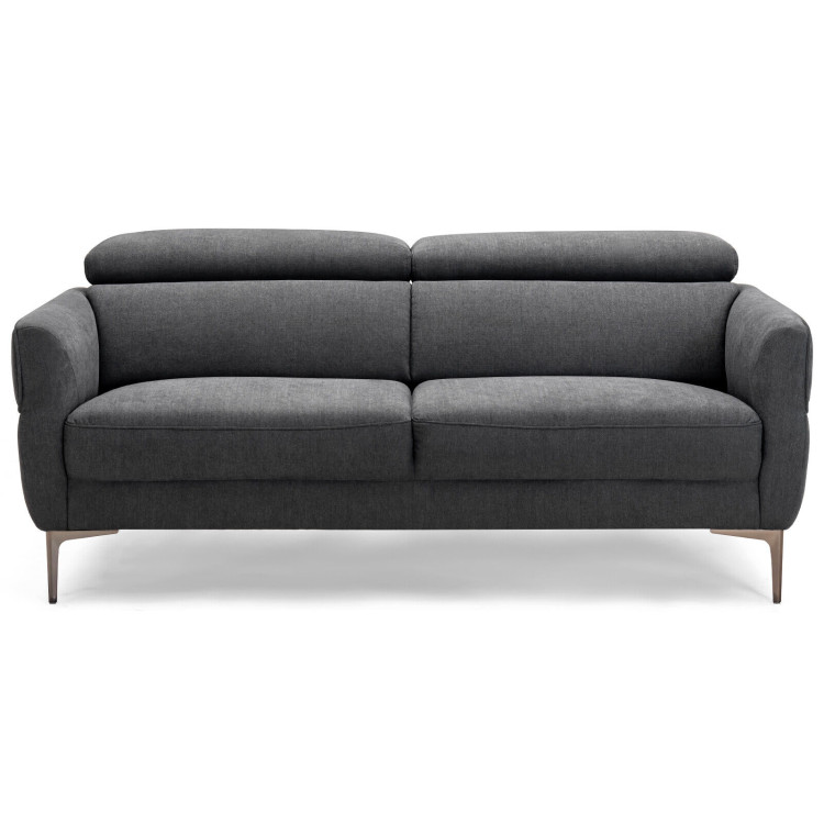 72.5 Inch Modern Fabric Loveseat Sofa Couch with Adjustable HeadrestCostway Gallery View 4 of 12