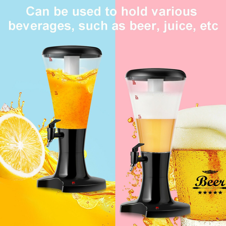 3L Draft Beer Tower Dispenser with LED LightsCostway Gallery View 9 of 10
