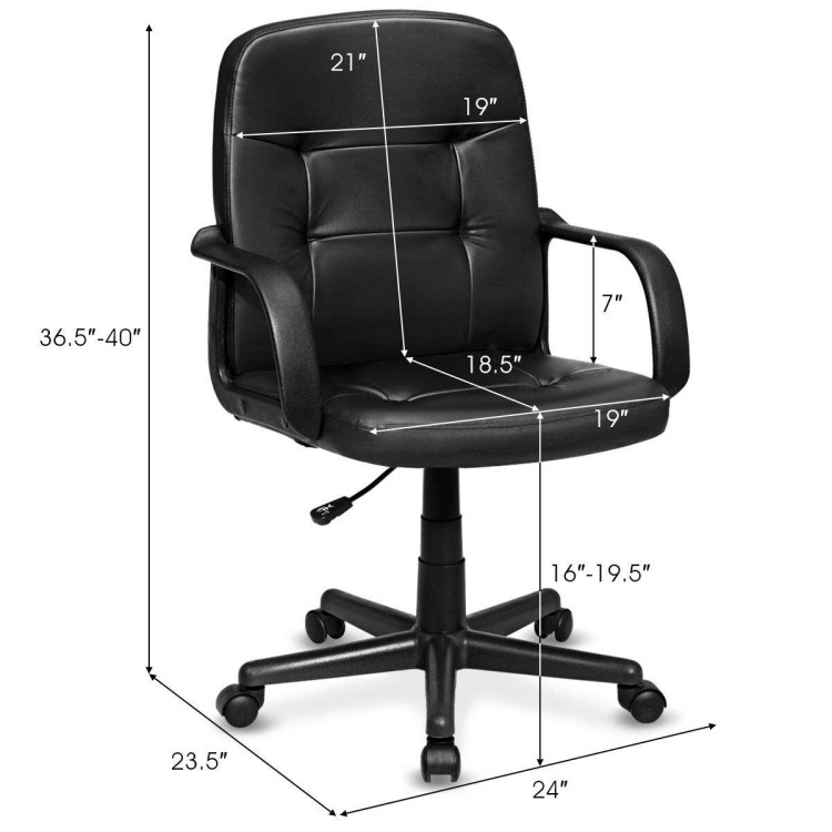 Ergonomic Mid-back Executive Office Chair Swivel Computer ChairCostway Gallery View 4 of 8