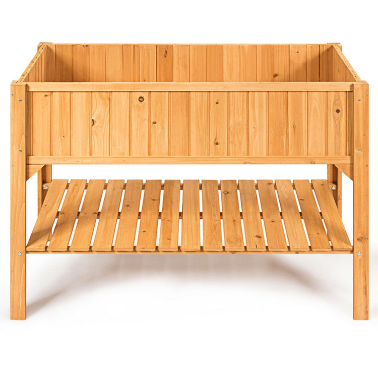 Wooden Elevated Planter Box Shelf Suitable for Garden UseCostway Gallery View 10 of 11
