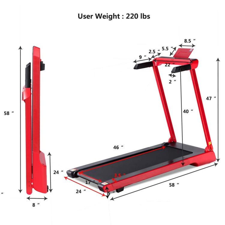 2.25 HP Folding Electric Treadmill with LED DisplayCostway Gallery View 20 of 21