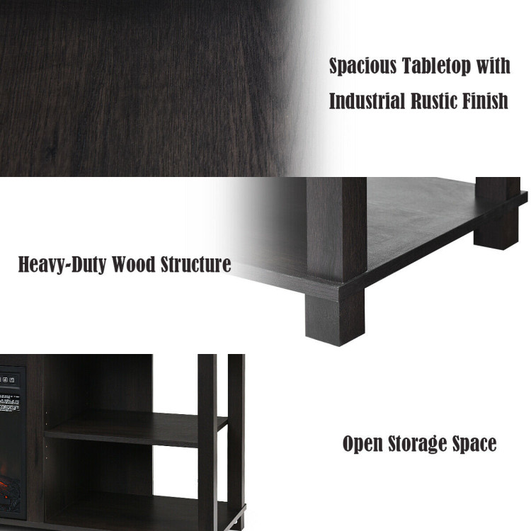 2-Tier TV Storage Cabinet Console with Adjustable ShelvesCostway Gallery View 11 of 11