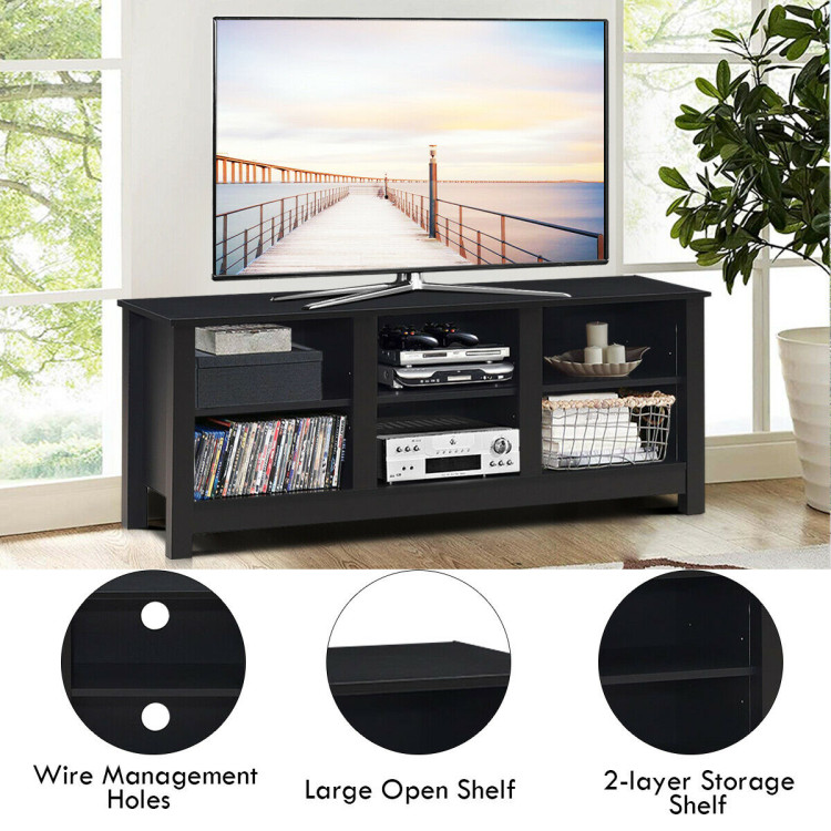 60 Inch  Entertainment TV Stand Cabinet-BlackCostway Gallery View 13 of 13