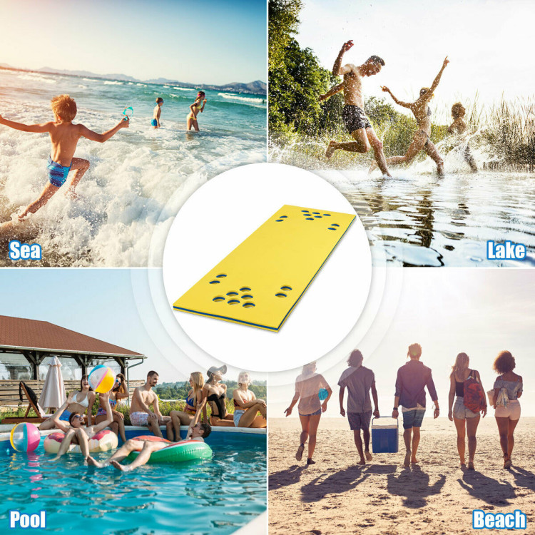 5.5 Feet 3-Layer Multi-Purpose Floating Beer Pong Table-YellowCostway Gallery View 9 of 12