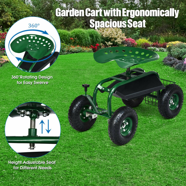 COSTWAY GT3381 300 ft Garden Yard Water Planting Hose Reel Cart