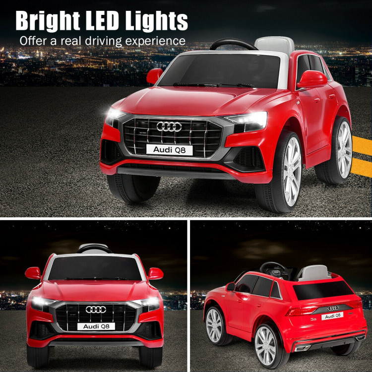 12 V Licensed Audi Q8 Electric Kids Ride On Car with 2.4G Remote Control for Boys and Girls-RedCostway Gallery View 6 of 11