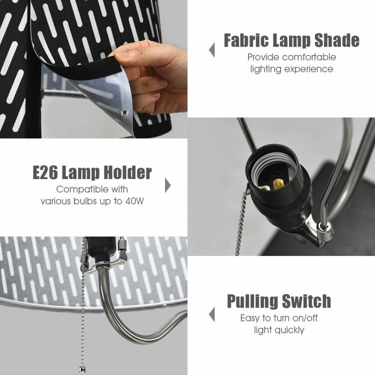 Floor Lamp Bedside Desk with USB Charging Ports ShelvesCostway Gallery View 11 of 11