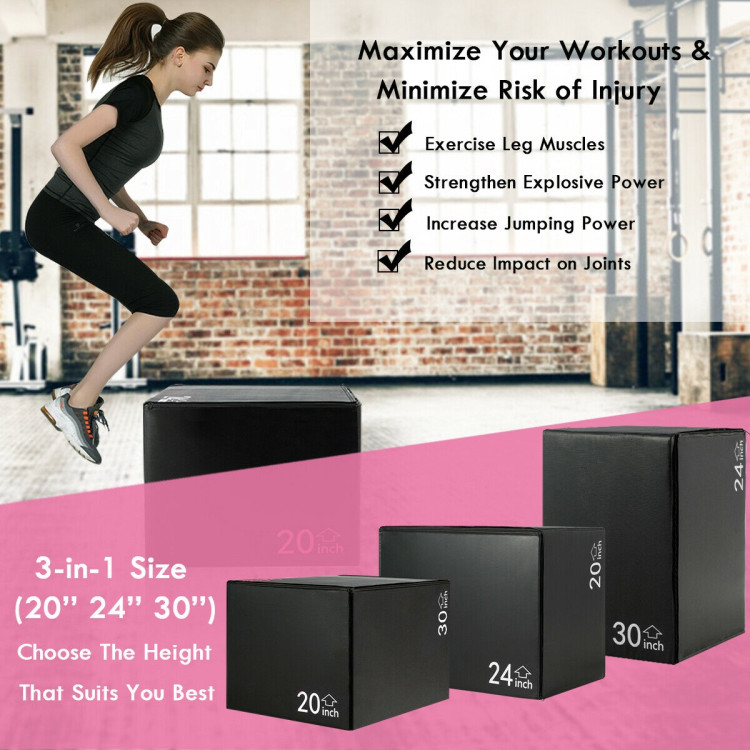 3-in-1 Foam Jumping Box for Jump TrainingCostway Gallery View 6 of 11