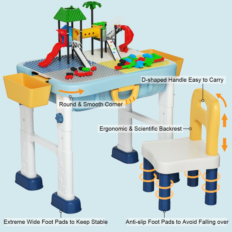 6-in-1 Kids Activity Table Set with ChairCostway Gallery View 9 of 11