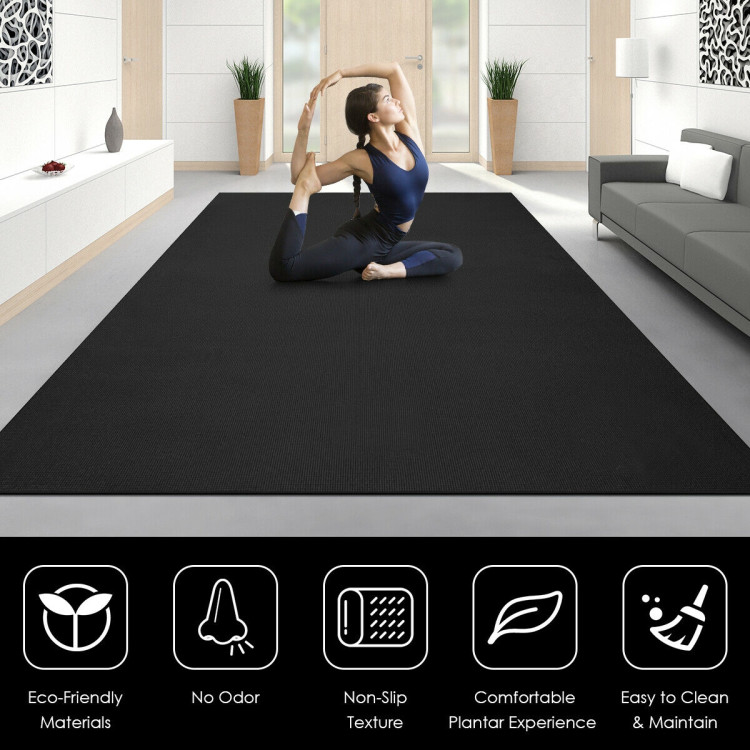 Workout Yoga Mat for Exercise-BlackCostway Gallery View 2 of 12