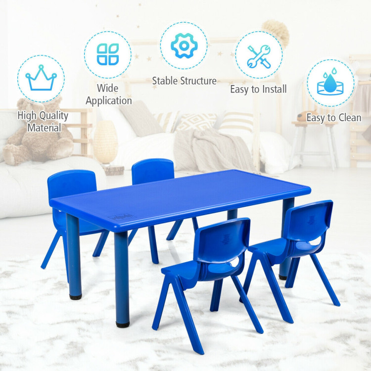 4-pack Kids Plastic Stackable Classroom Chairs-Blue - Gallery View 11 of 12