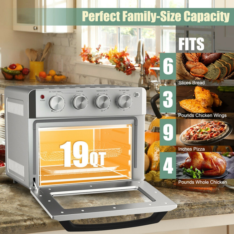 19 Qt Dehydrate Convection Air Fryer Toaster Oven with 5 AccessoriesCostway Gallery View 2 of 12