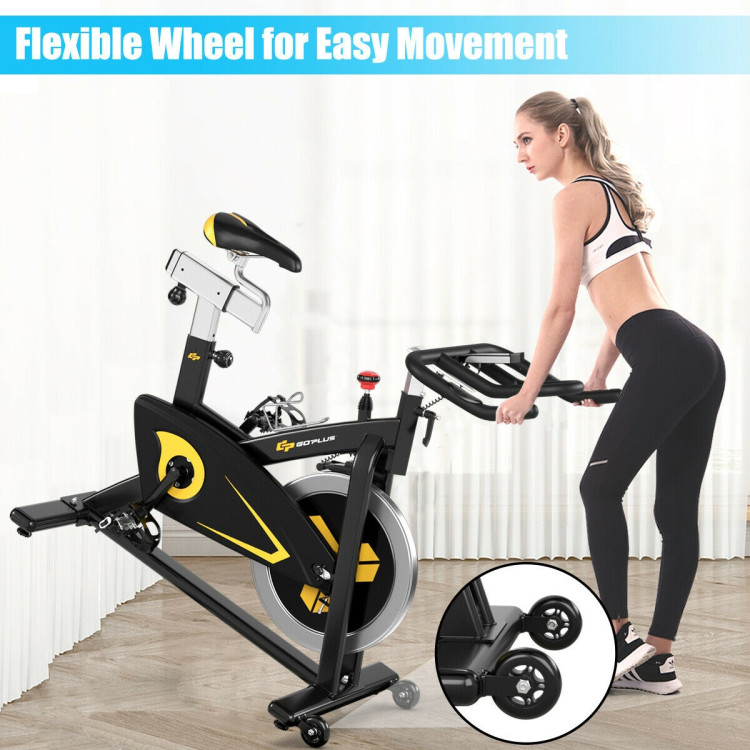Magnetic Exercise Bike Fixed Belt Drive Indoor BicycleCostway Gallery View 6 of 12