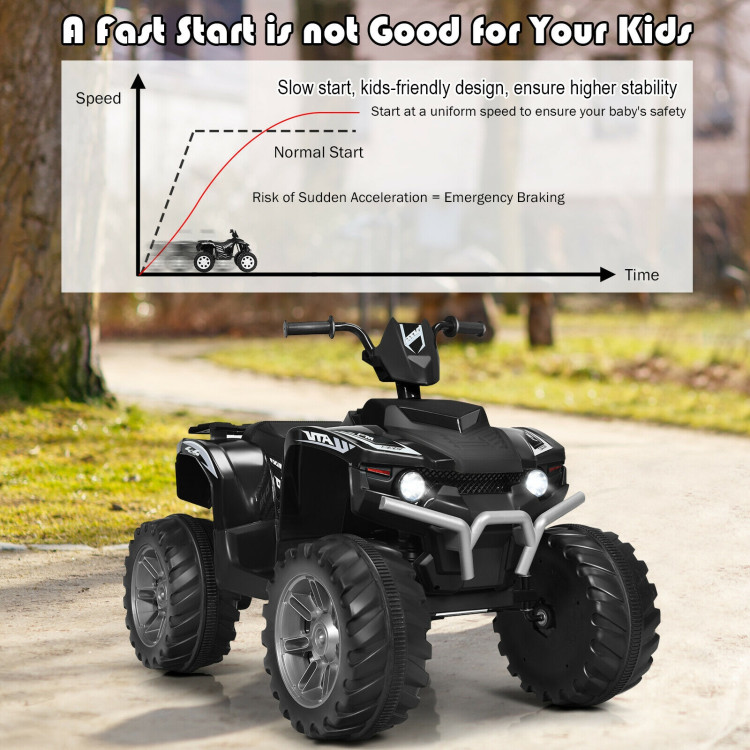 12V Kids 4-Wheeler ATV Quad Ride On Car -BlackCostway Gallery View 8 of 11