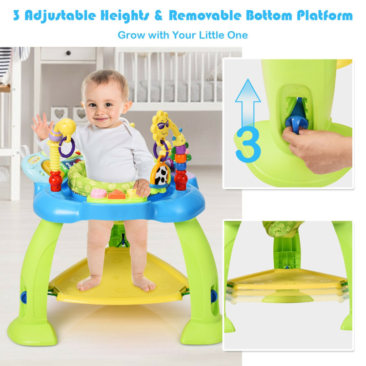 2-in-1 Baby Jumperoo Adjustable Sit-to-stand Activity Center-GreenCostway Gallery View 2 of 10