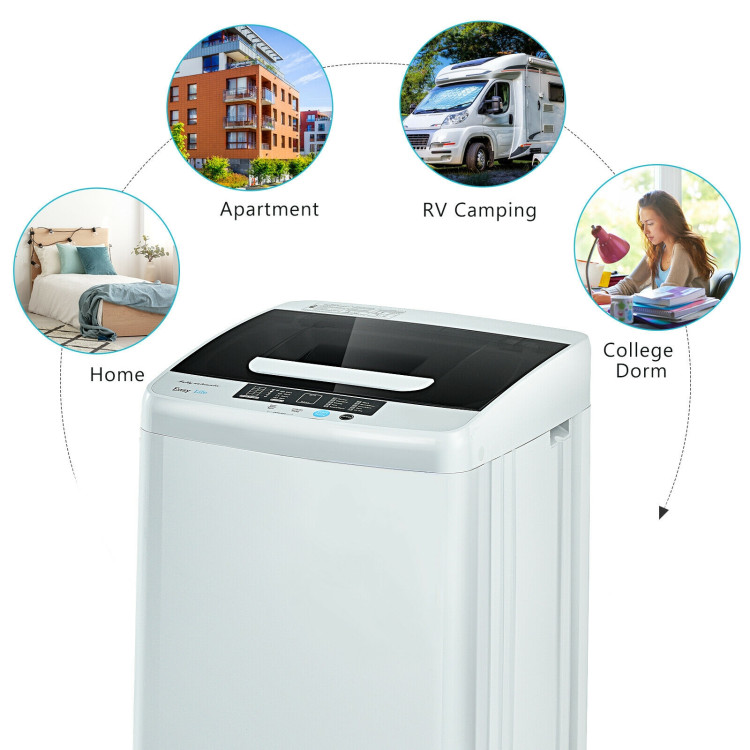 8.8 lbs Portable Full-Automatic Laundry Washing Machine with Drain PumpCostway Gallery View 9 of 12