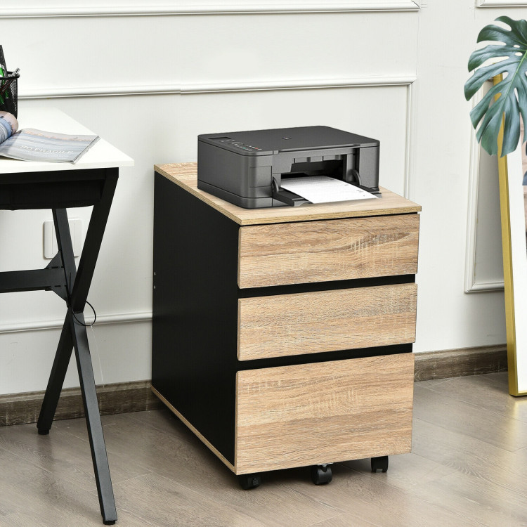 3-Drawer Mobile File Cabinet for Home OfficeCostway Gallery View 7 of 12