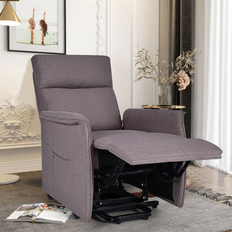 Power Lift Massage Recliner Chair for Elderly with Heavy Padded Cushion-BeigeCostway Gallery View 8 of 12