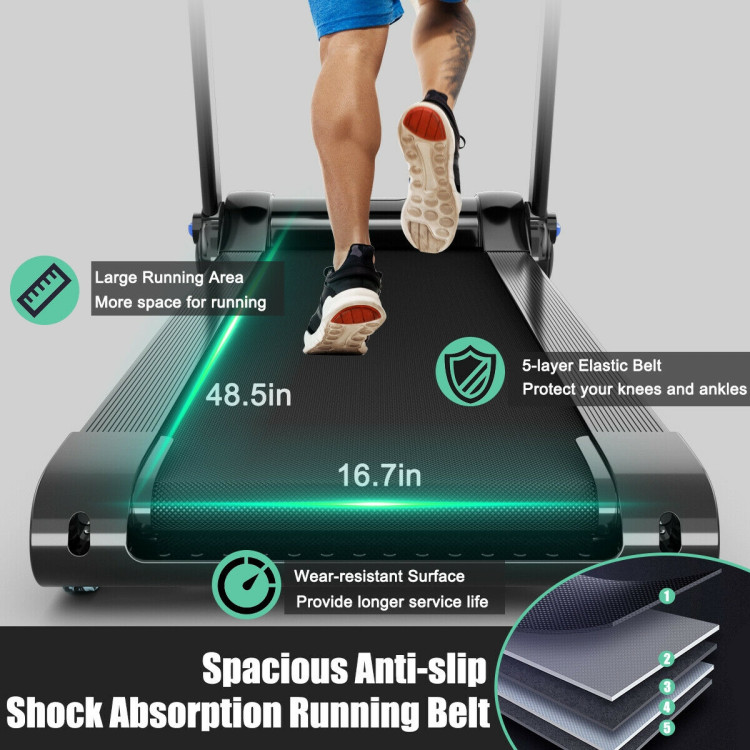 3HP Electric Folding Treadmill with Bluetooth Speaker-BlueCostway Gallery View 9 of 12