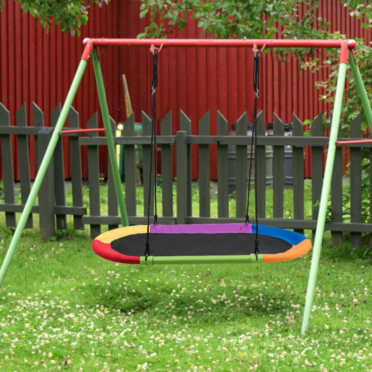 60 Inch Saucer Surf Outdoor Adjustable Swing Set-ColorfulCostway Gallery View 7 of 12